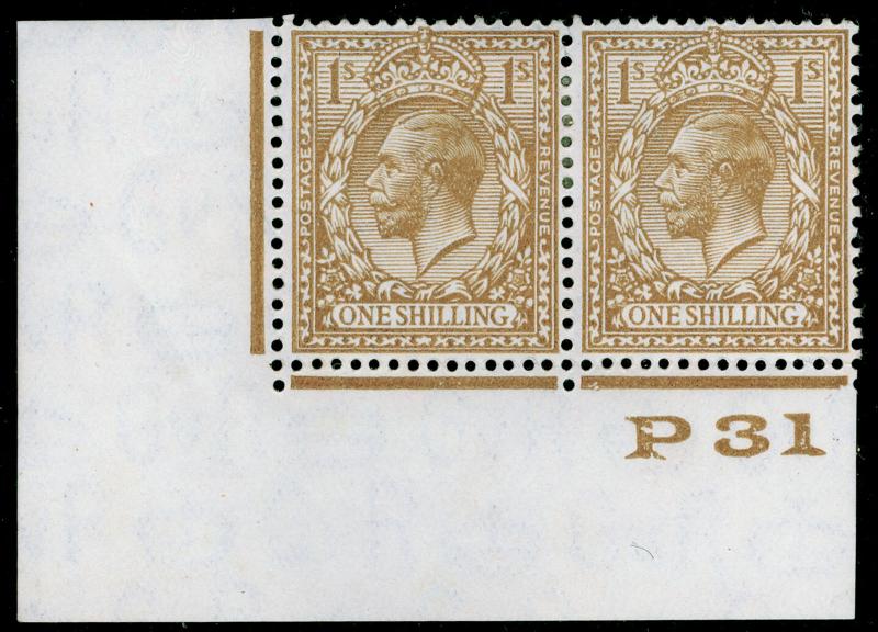 SG429 SPEC N45(1), 1s bistre-brown, M MINT. Cat £57+. CONTROL P31. CORNER PAIR.