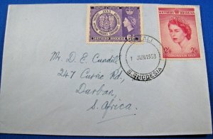 S. RHODESIA 1953  -  FIRST DAY COVER  -  SCOTT #79 & 80          (jpc4)