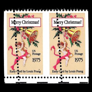 WCstamps: U.S. Scott #1580 / 10c Christmas EFO Pair, VF, Mint OGnh