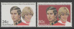 AUSTRALIA SG821/2 1981 ROYAL WEDDING MNH