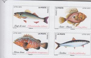 2019 France Fish 12 SA Bklt (Scott 5606-17a) MNH