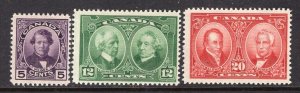 Canada 1927 Historical Portraits Set MNH #146-148 CV$75