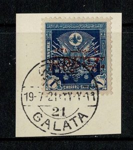 Turkey #J87 postage due on paper pmk+