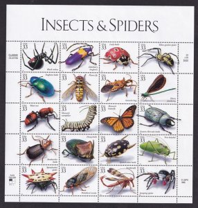United States  #3351 MNH 1999 sheet insects and spiders
