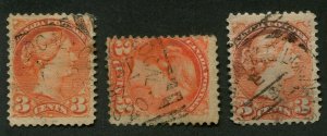 CANADA #41 USED SMALL QUEEN SQUARED CIRCLE CANCELS QUE & CAMP M.C. LOCAL NO.20