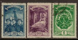 Russia   #1248-50  used  (1948)  c.v. $1.50