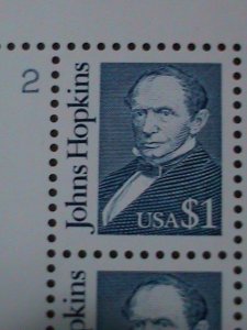 ​UNITED STATES-1989-SC#2194-JOHN HOPKINS-IMPRINT PLATE BLOCK OF10 MNH-VF
