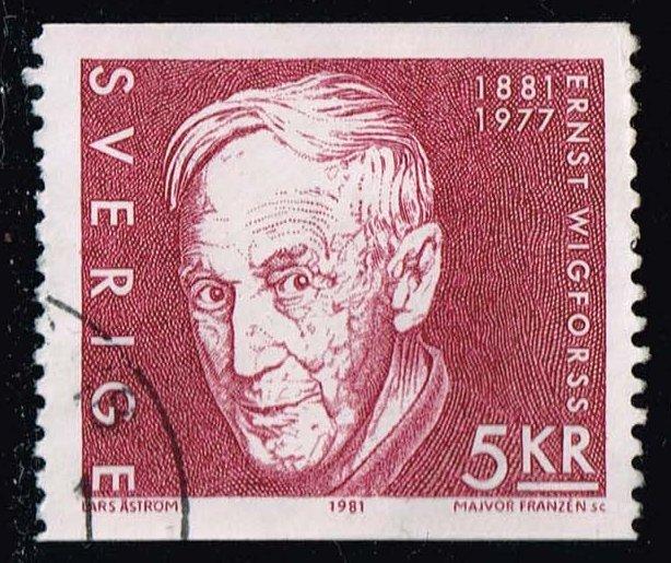 Sweden #1345 Ernst Wigforss; Used (0.35)