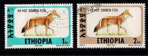 Ethiopia #1393S-T Simian foxes 1b-2b: clean perfs