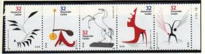 #3198-3202 MNH #strip/5 32c Alexander Calder 1998 Issue