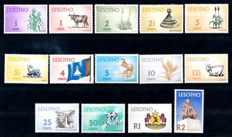 [66583] Lesotho 1971 Definitives Plants Cow Sheep Diamonds Flag  MNH