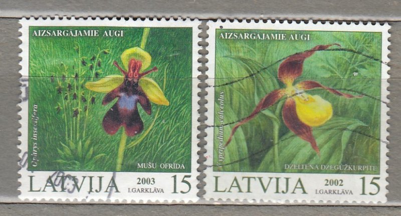 LATVIA 2002, 2003 Flowers Used (o) #HS732