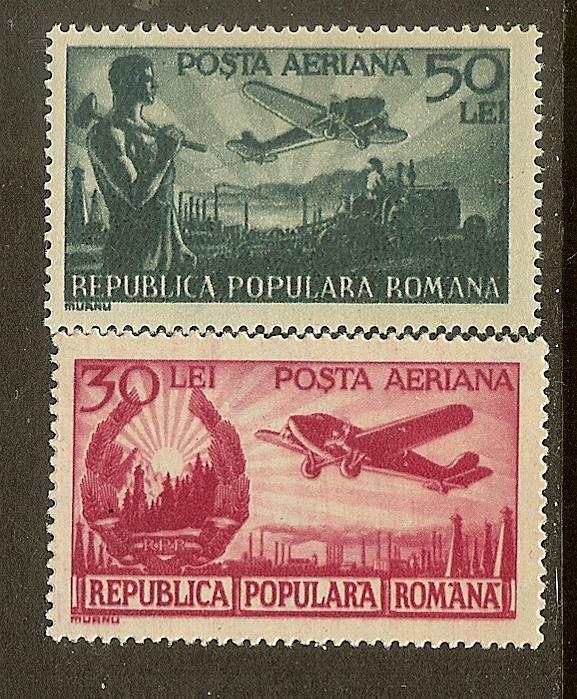 Romania, Scott #'s C32-C33, 30l & 50l Airmails, MLH