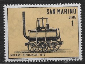 San Marino #594 1l History of Locomotives - Murray-Blenkinsop, 1812 ~ MH