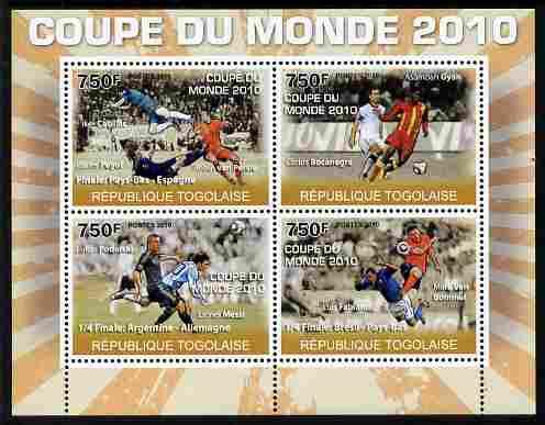 Togo 2010 Football World Cup #2 perf sheetlet containing ...