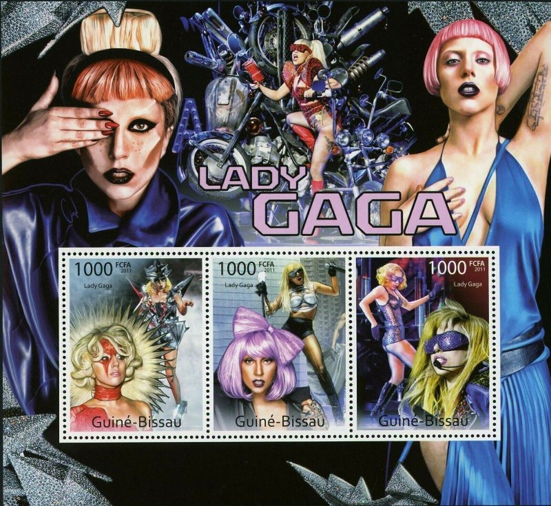 Lady Gaga Stamp American Singer Songwriter Souvenir Sheet MNH #5693-5695