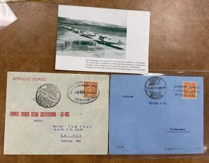 1925 Bolivia  FLIGHT COVER Cochabamba to La Paz early airmail listed in Sanabria