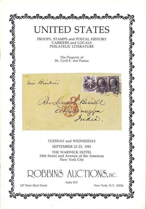 Robbins: Sale #   -  United States Proofs, Stamps and Pos...