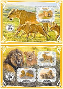 t6, Gabon MNH stamps 2019 lions big cats