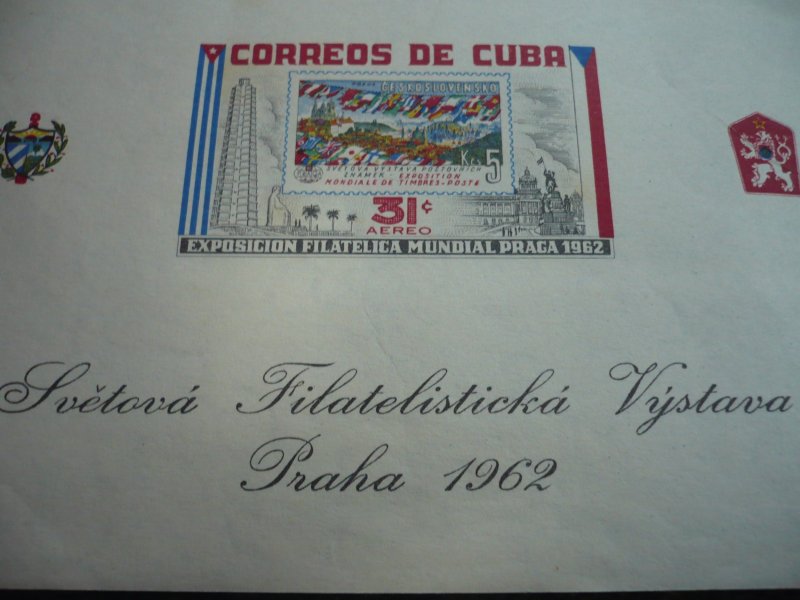 Stamps - Cuba - Scott# C239 - Mint Hinged Imperf Souvenir Sheet