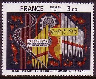 France Tapestry by JP Le Doux 'Homage to J S Bach' 1980 MNH SG#2339