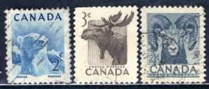 Canada 1953: Sc. # 322-324; O/Used Cpl. Set