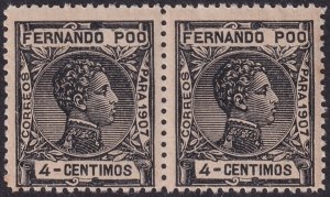 Fernando Po 1907 Sc 155 pair MLH* streaky gum