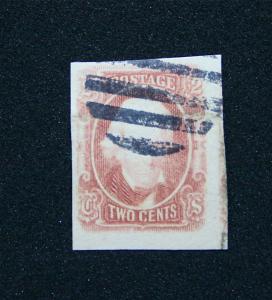 1863 US Confederate Stamp #8 Used Large Margin Catalogue Value $350 