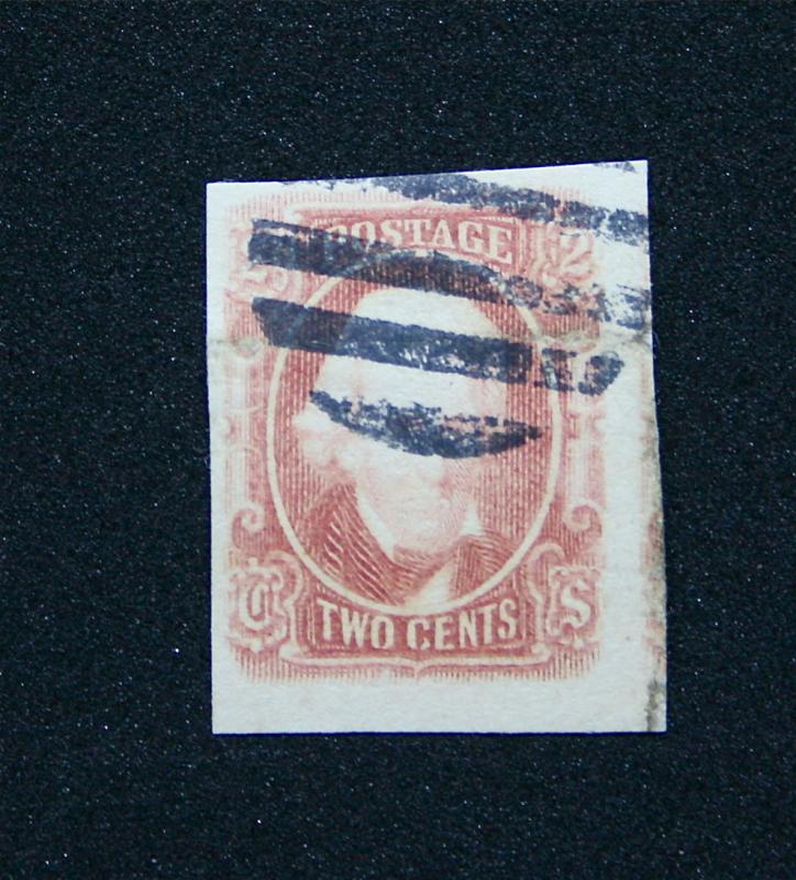 1863 US Confederate Stamp #8 Used Large Margin Catalogue Value $350