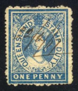 Queensland #AR1 Postal Fiscal; Used