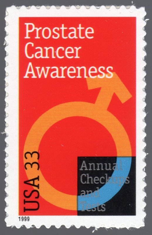 Scott #3315 Prostate Cancer Awareness Single Stamp - MNH