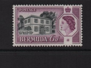 Bermuda 1959 SG156 6 Perots Post Office Script watermark MNH