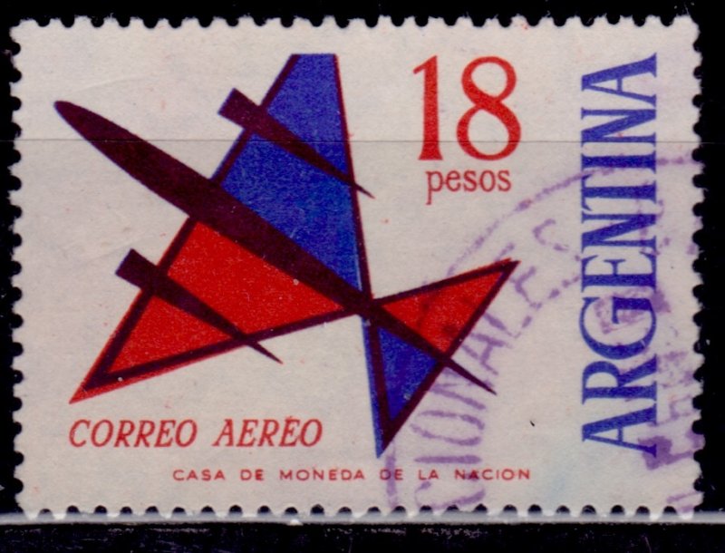 Argentina. 1963-65, AirMail, Symbolic Plane, 18p, sc#C90, used