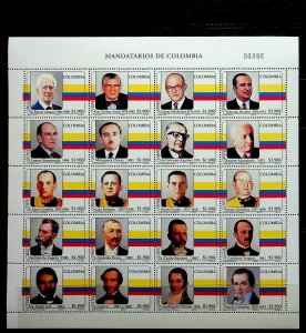 COLOMBIA Sc 1329 NH MINISHEET OF 2010 - PRESIDENTS - (CT5)