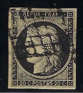 France Sc #3 Used F-VF SCV$45...Grab a Deal!