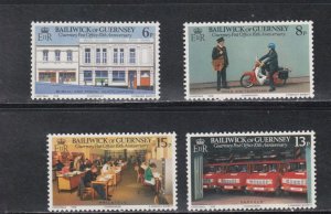 Guernsey # 195-198, 198a, Guernsey Post Office 10th Anniversary, Mint LH, 1/3