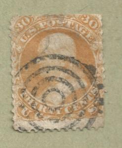 Scott #71 30 cent orange Franklin 1861-1862