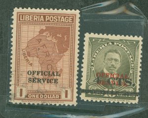 Liberia #O164/162 Used Single