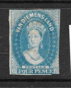 TASMANIA  1857-69  4d  BRIGHT BLUE   QV   MH   SG 38