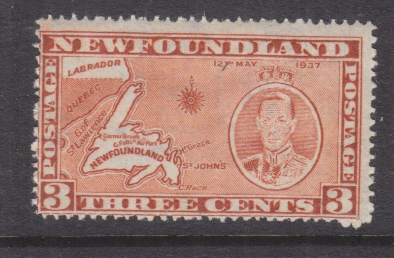 NEWFOUNDLAND, 1937 Coronation, 3c. Orange Brown, Die I, line perf. 14, mnh.