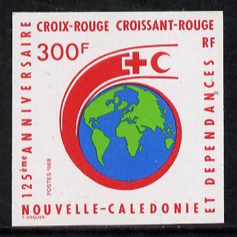 New Caledonia 1988 300f Red Cross 125th Anniversary imper...