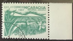 Nicaragua 1987 Scott 1614 CTO -  60.00 C$,  Agrarian Reform,  Rice