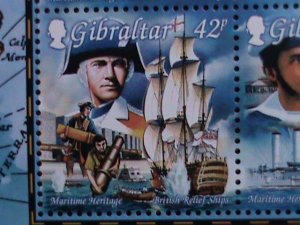 GIBRALAR 1999 SC#801a  MARITIME HAERITAGE MNH S/S  CAT. $10 VERY FINE