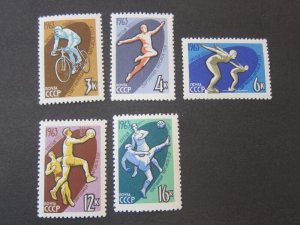 Russia 1963 Sc 2759-63 perf. sport set MNH