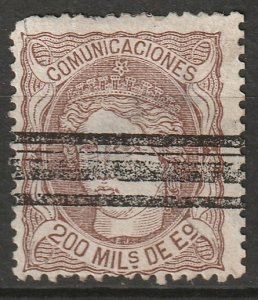 Spain 1870 Sc 168 used bar cancel