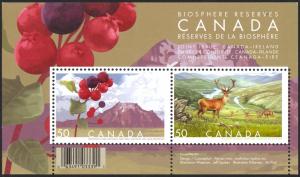 Canada Sc# 2106b MNH Souvenir Sheet 2005 50¢ Biosphere Reserves