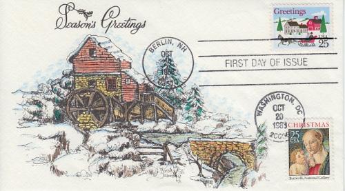 1988 Christmas Issues (Scott 2399, 2400) Karen's HC FDC