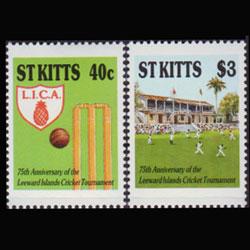 ST.KITTS 1988 - Scott# 230-1 Cricket Set of 2 NH