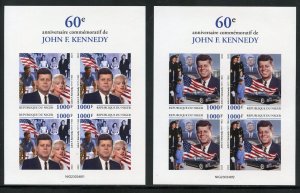 NIGER 2023 60th MEMORIAL ANNIVERSARY OF JOHN F. KENNEDY IMPF SHEET SET  MINT NH