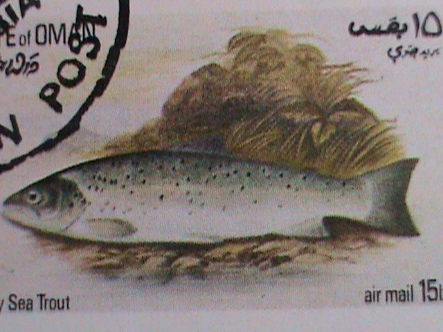 ​STATE OF OMAN STAMP-1972 BEAUTIFUL LOVELY RIVER FISHES: CTO-FULL SHEET VF